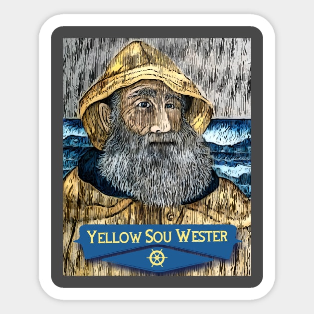 Yellow Sou Wester Sticker by ArtisticEnvironments